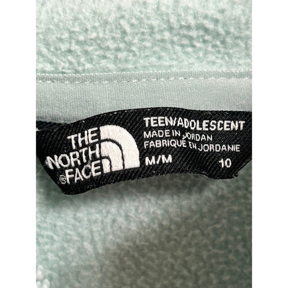 The North Face Kids Mint Green Full Zip Fleece Hoodie Jacket Size M 10 Teen - Picture 5 of 11